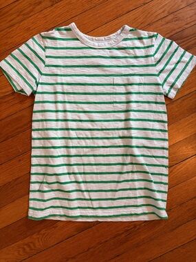 Primary Blue and Green Striped Pocket Tee